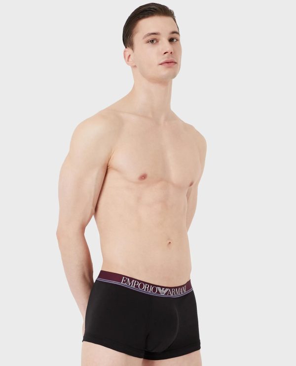 ARMANI BOXER 3PACK ΜΑΥΡΟ-ΜΠΟΡΝΤΩ