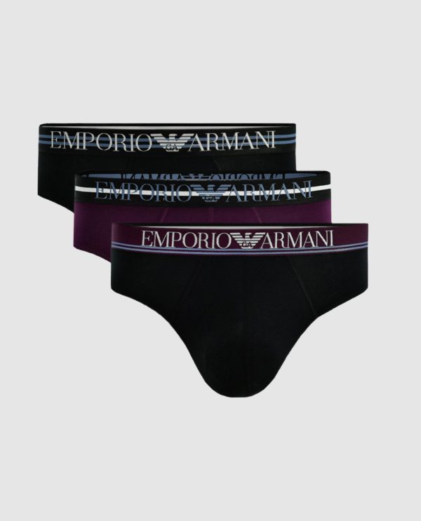 ARMANI SLIP 3PACK ΜΑΥΡΟ-ΜΠΟΡΝΤΩ