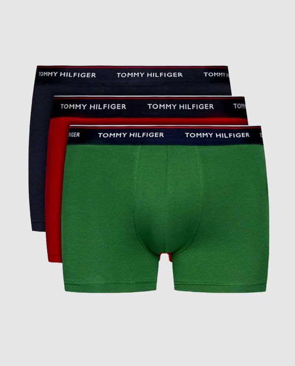 TOMMY HILFIGER BOXER 3PACK ΜΠΛΕ/ΠΡΑΣΙΝΟ/ΚΟΚΚΙΝΟ