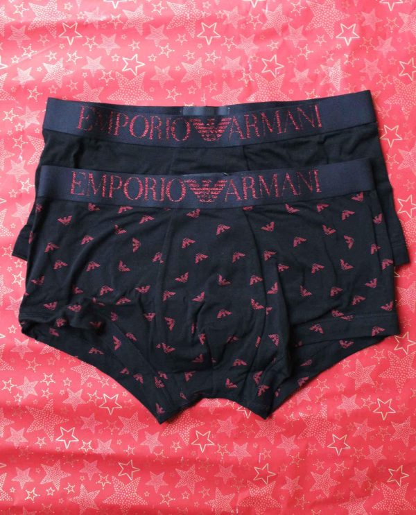 ARMANI BOXER 2PACK LOGO ΓΚΛΙΤΕΡ ΜΠΟΡΝΤΩ