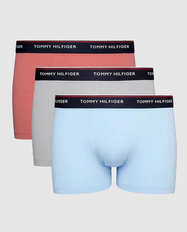 TOMMY HILFIGER BOXER 3PACK ΣΙΕΛ/ΓΚΡΙ/ΣΟΜΩΝ