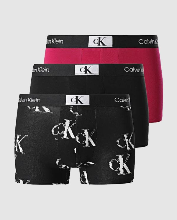 C.K BOXER 3 PACK COTTON ΜΑΥΡΟ-ΜΑΤΖΕΝΤΑ ΜΕ LOGO