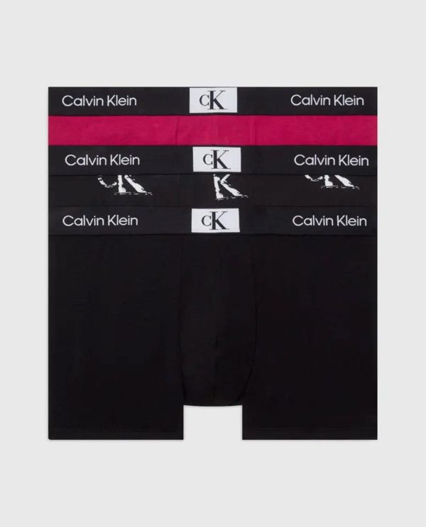 C.K BOXER 3 PACK COTTON ΜΑΥΡΟ-ΜΑΤΖΕΝΤΑ ΜΕ LOGO