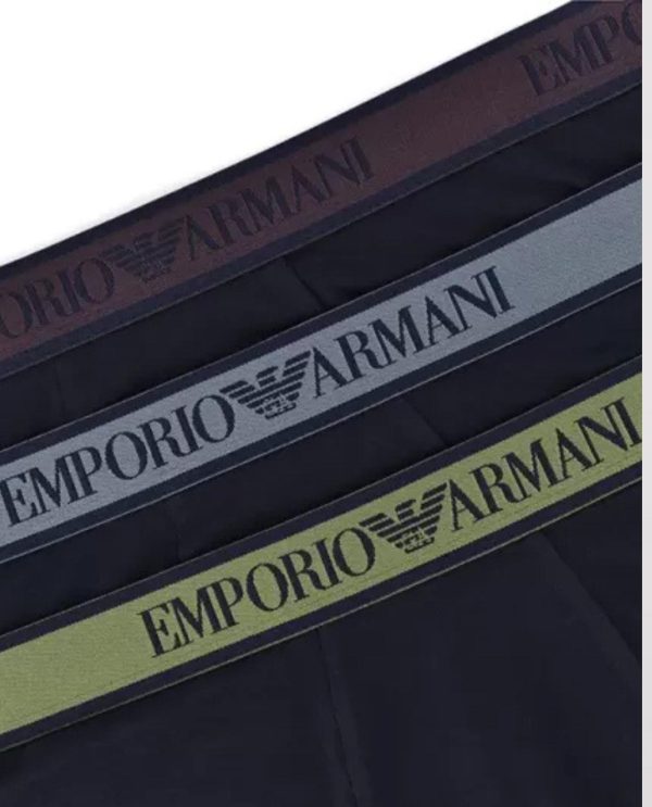 ARMANI BOXER 3PACK ΜΑΚΡΥ ΠΟΔΙ ΛΑΔΙ-ΜΠΟΡΝΤΟ-ΡΑΦ