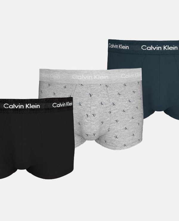 CK BOXER 3PACK ΜΠΛΕ-ΓΚΡΙ ΣΧΕΔΙΟ-ΜΑΥΡΟ