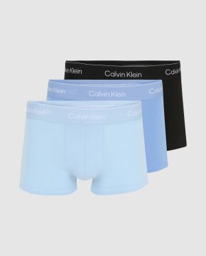 C.K. 3PACK BOXER COTTON ΣΙΕΛ /ΜΑΥΡΟ/ΓΑΛΑΖΙΟ