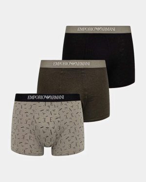 ARMANI BOXER 3PACK ΜΑΥΡΟ-ΧΑΚΙ ΣΗΜΑΤΑΚΙ