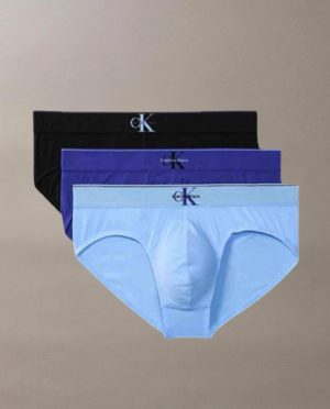 CK SLIP 3PACK GRAPHIC MONOGRAM ΜΑΥΡΟ-ΜΩΒ -ΣΙΕΛ
