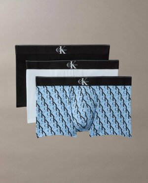 CK BOXER 3PACK ΜΑΥΡΟ-LOGO-ΣΙΕΛ