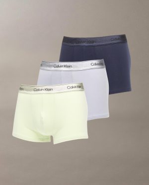 CK BOXER 3PACK ΓΥΑΛΙΣΤΕΡΟ ΛΑΣΤΙΧΟ LIME-ΓΡΙ-ΜΠΛΕ
