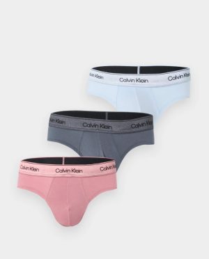 CK SLIP 3PACK ΣΙΕΛ-ΓΚΡΙ-Σ.ΜΗΛΟ